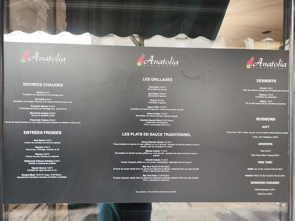 Anatolia - Menu Image 1